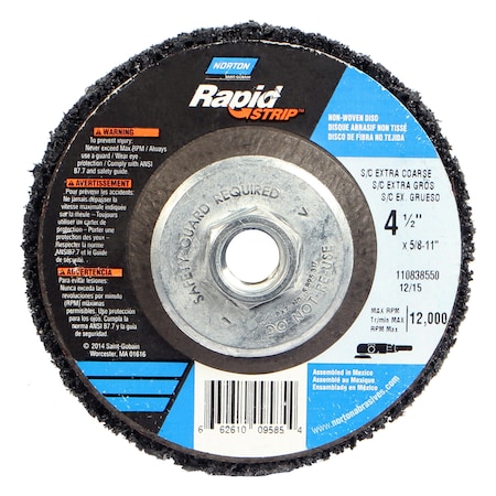 Norton RAPIDSTRIP DISC 4.5"" 50G 66261009585